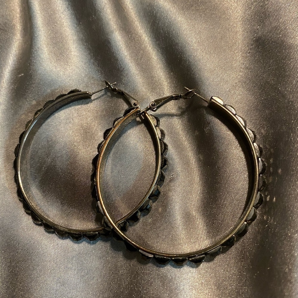 Marcasite “Style” Hoop Earrings